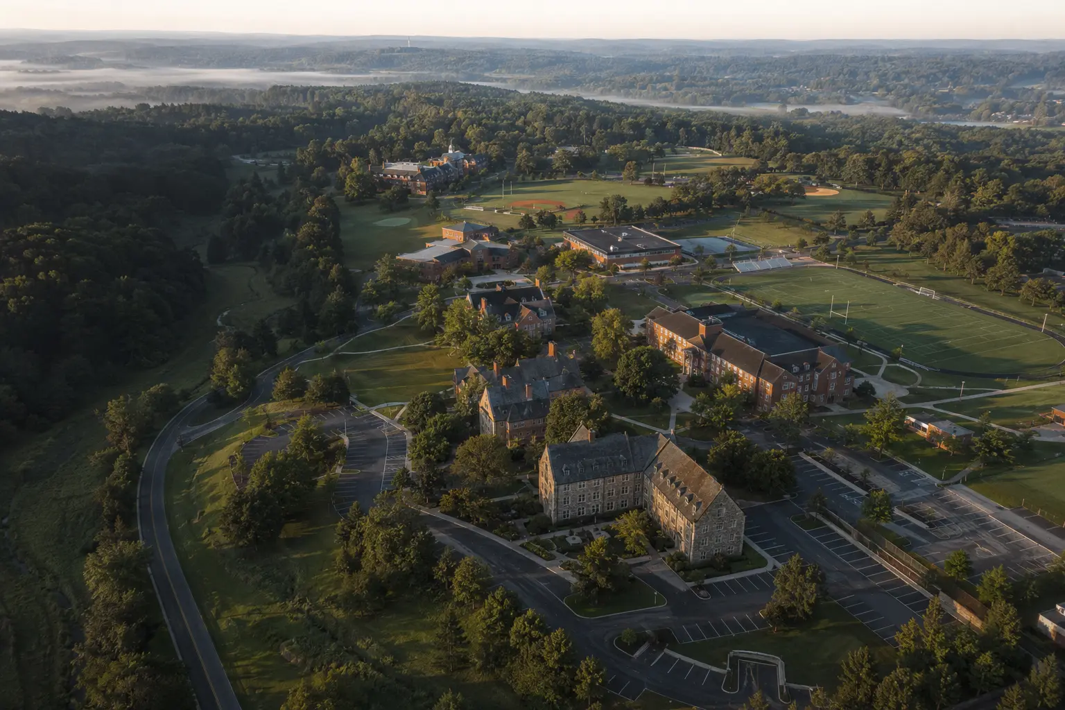 Aerial overview of a campus used for facility assessment and capital planning